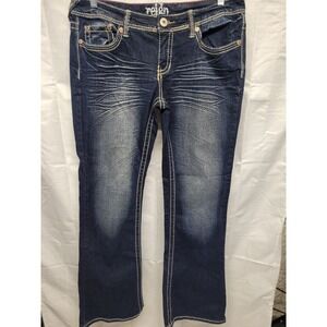 Reign Y2K Bling Dark Wash Jeans Womens Curvy Boot Cut Sz 13 Jeans *READ*